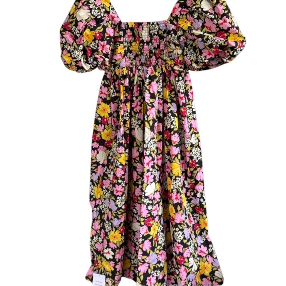 NWT Nobody's Child Nova Puff Sleeve
Black Floral Midi Dress Size 6 - Picture 6 of 15